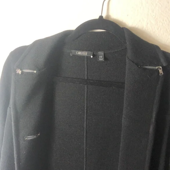 Vintage Black Carlisle 100% Merino Wool Jacket With Silver Hardware! - Picture 3 of 11
